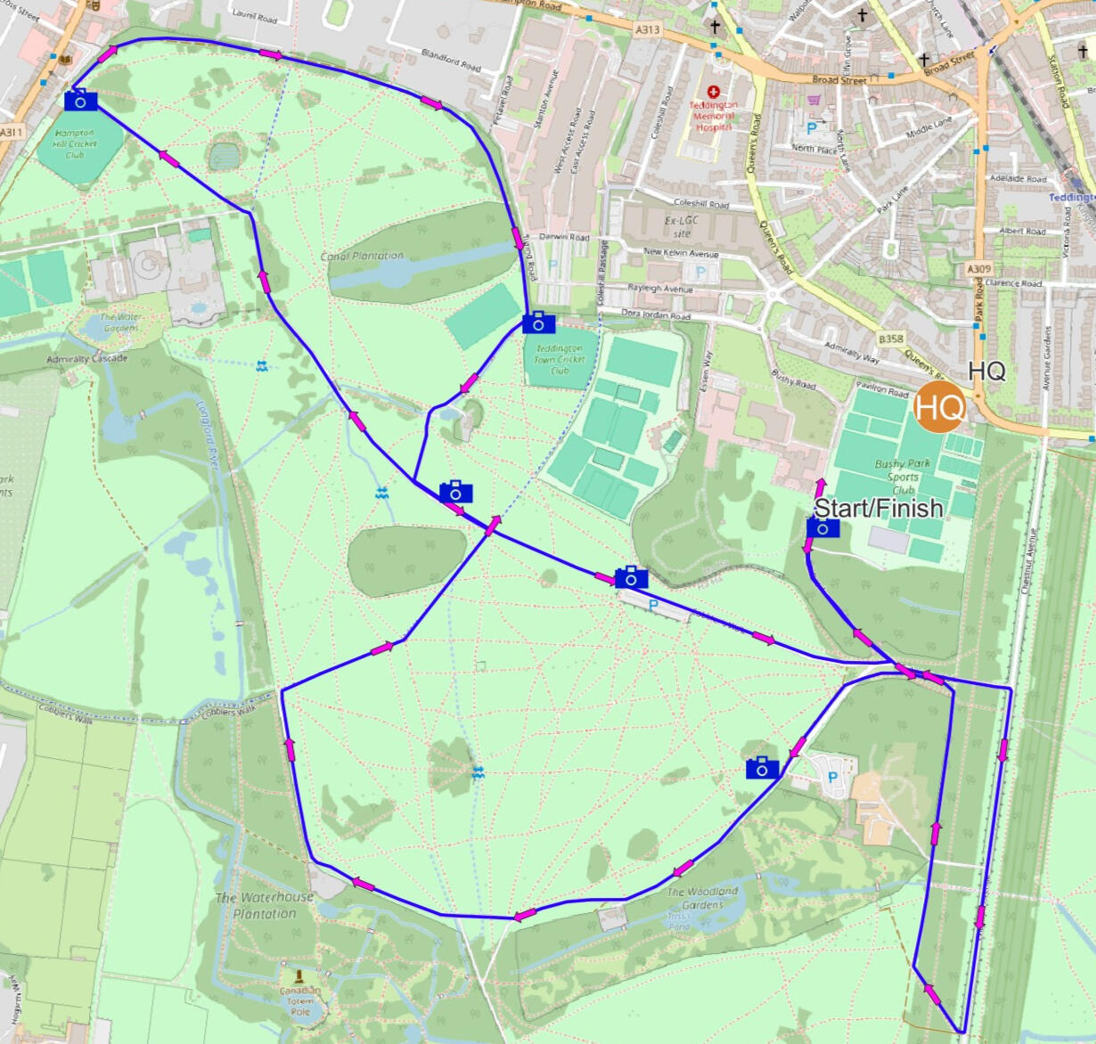 Spectators map Wedding Day 7K Spectators map