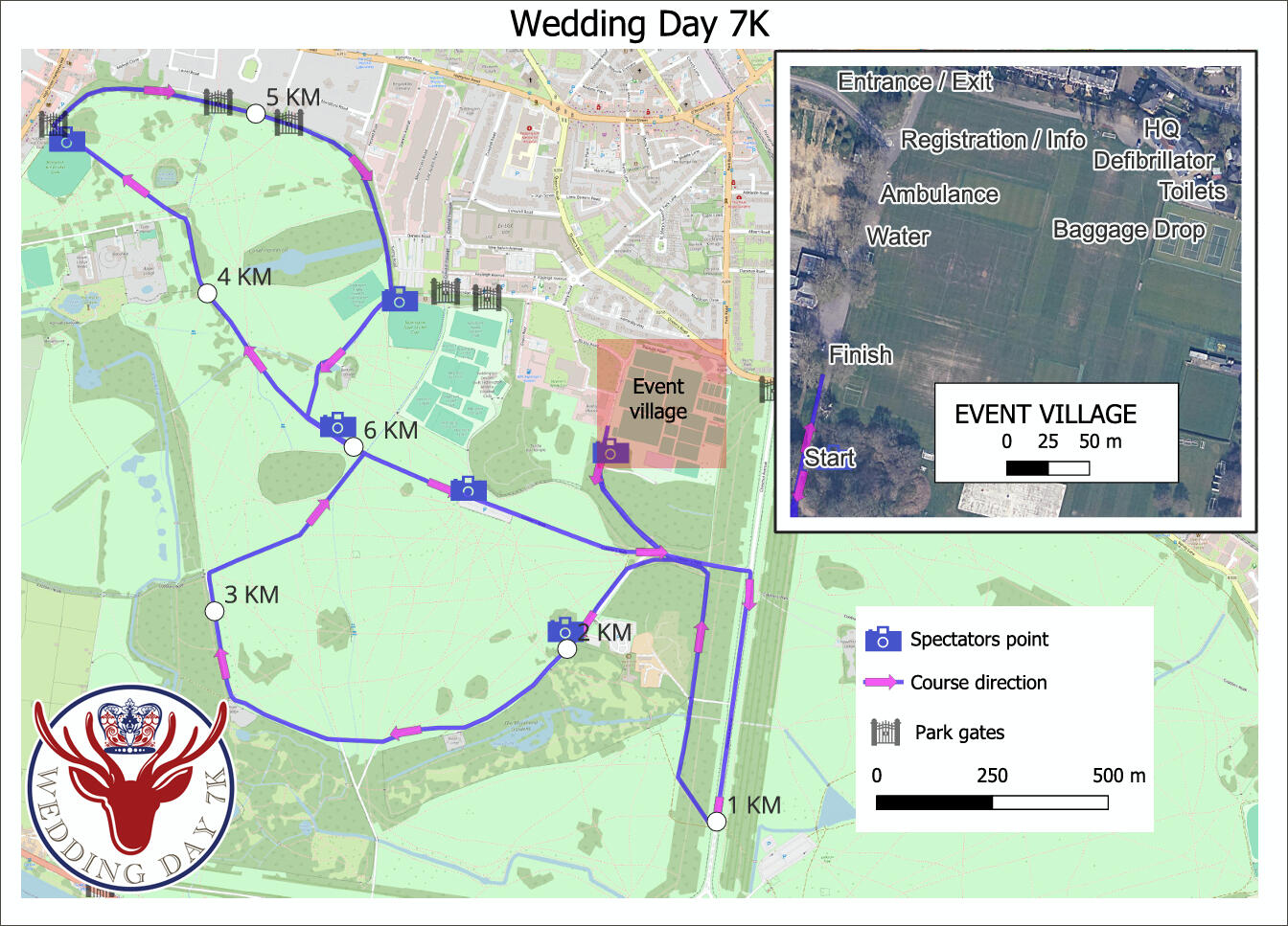 Course Map Wedding Day 7K Course Map